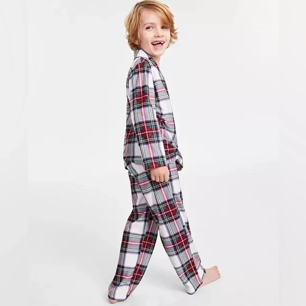 FAMILY PAJAMAS Matching Kids Stewart Plaid Pajama Set, Size 4-5 new